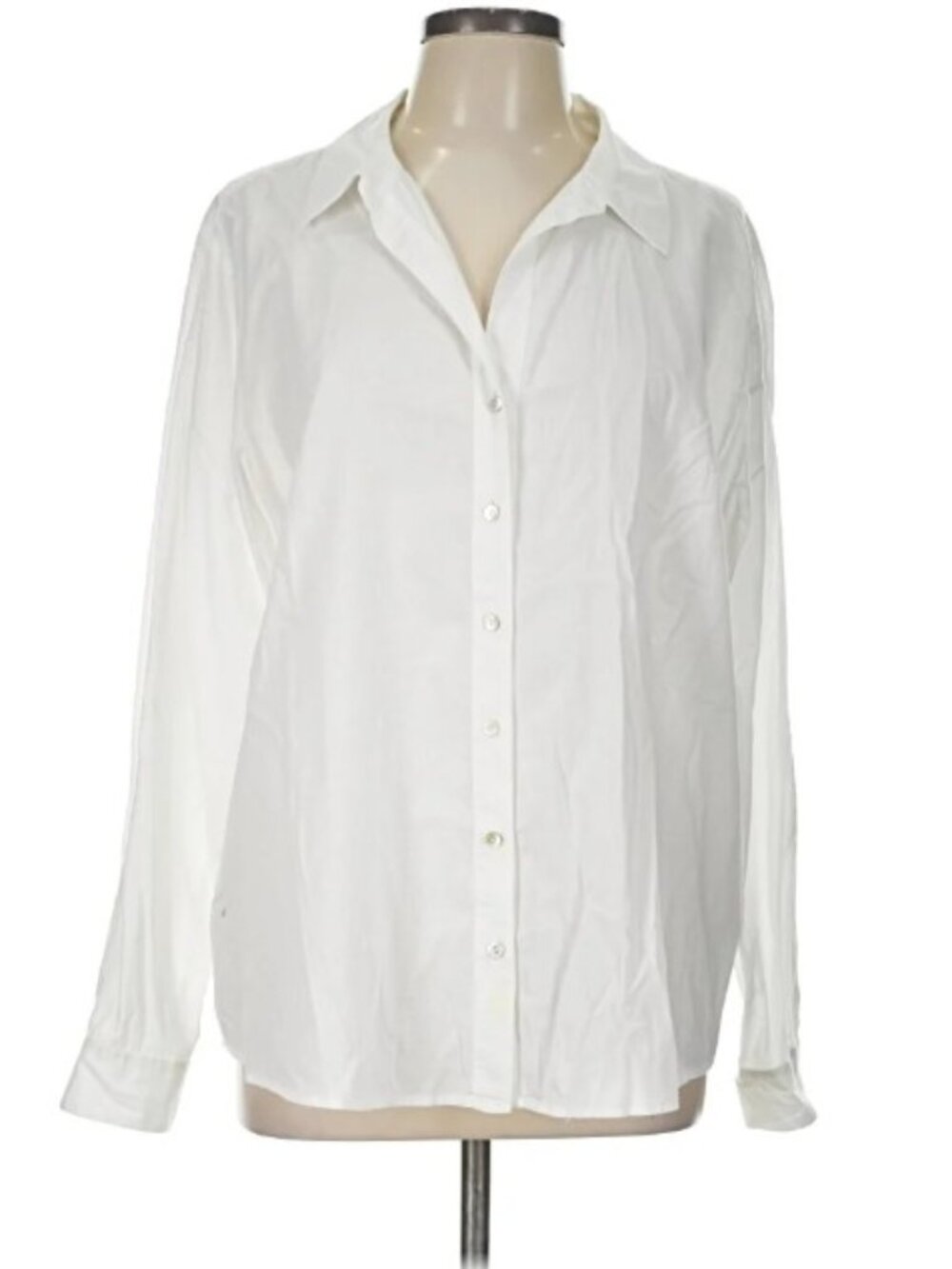 LIKE NEW - Eileen Fisher 100% Organic Cotton Long-Sleeve Collared Button-Up - XS